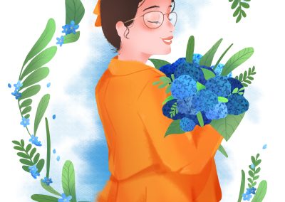 Pregnancy and hydrangeas - Art