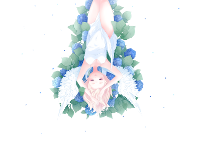 Angel in hydrangea - Art